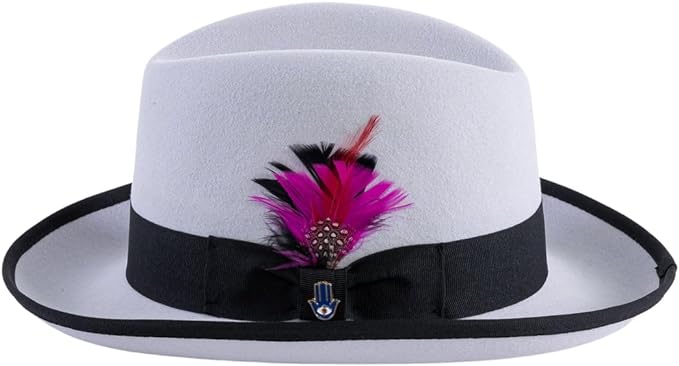 Premium Godfather Hat - Homburg Hat - Men's Homburg  Grey-black - Small