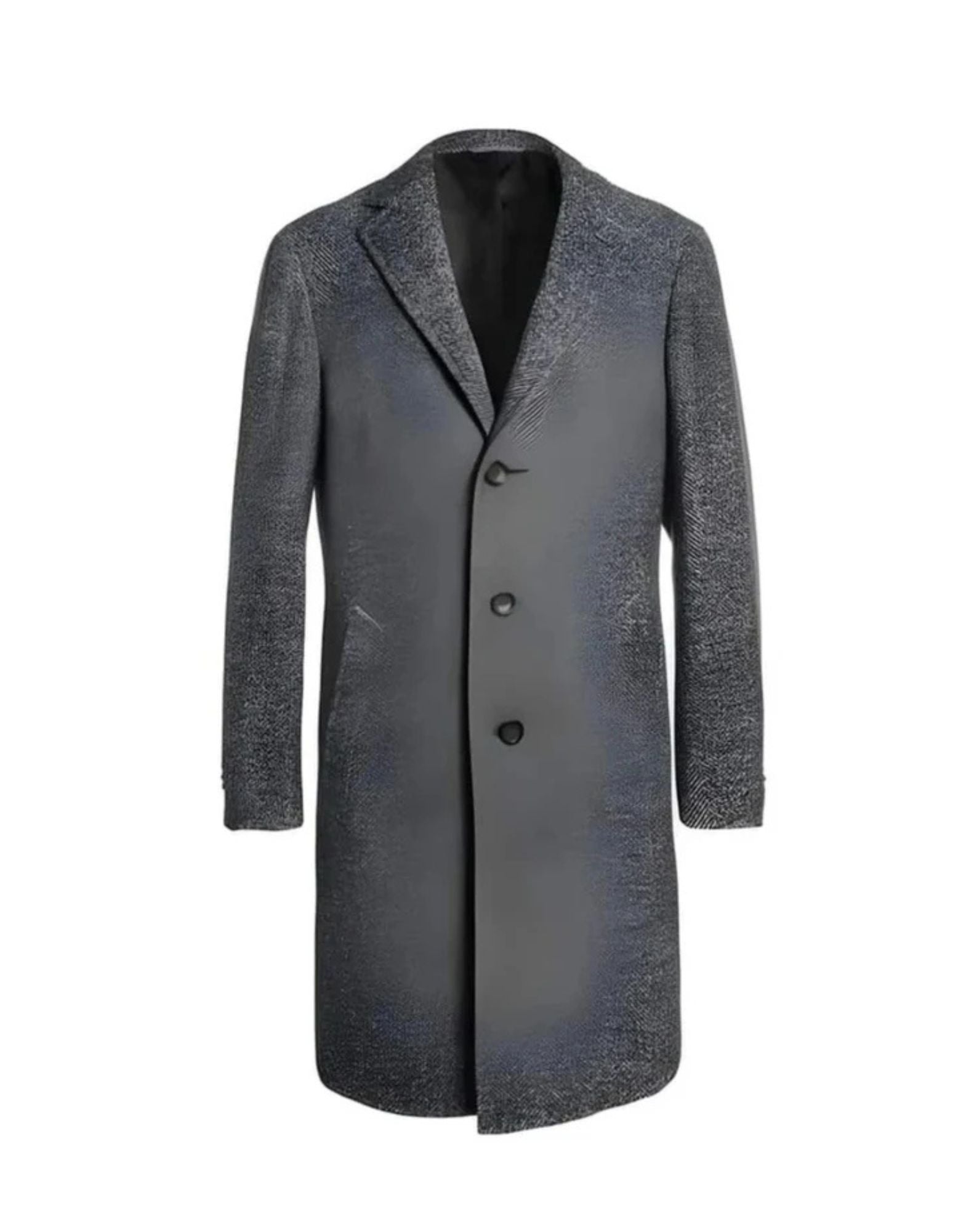 Wool fabric Blended Ankle length Belted overcoats for men Top Coat Dark color black