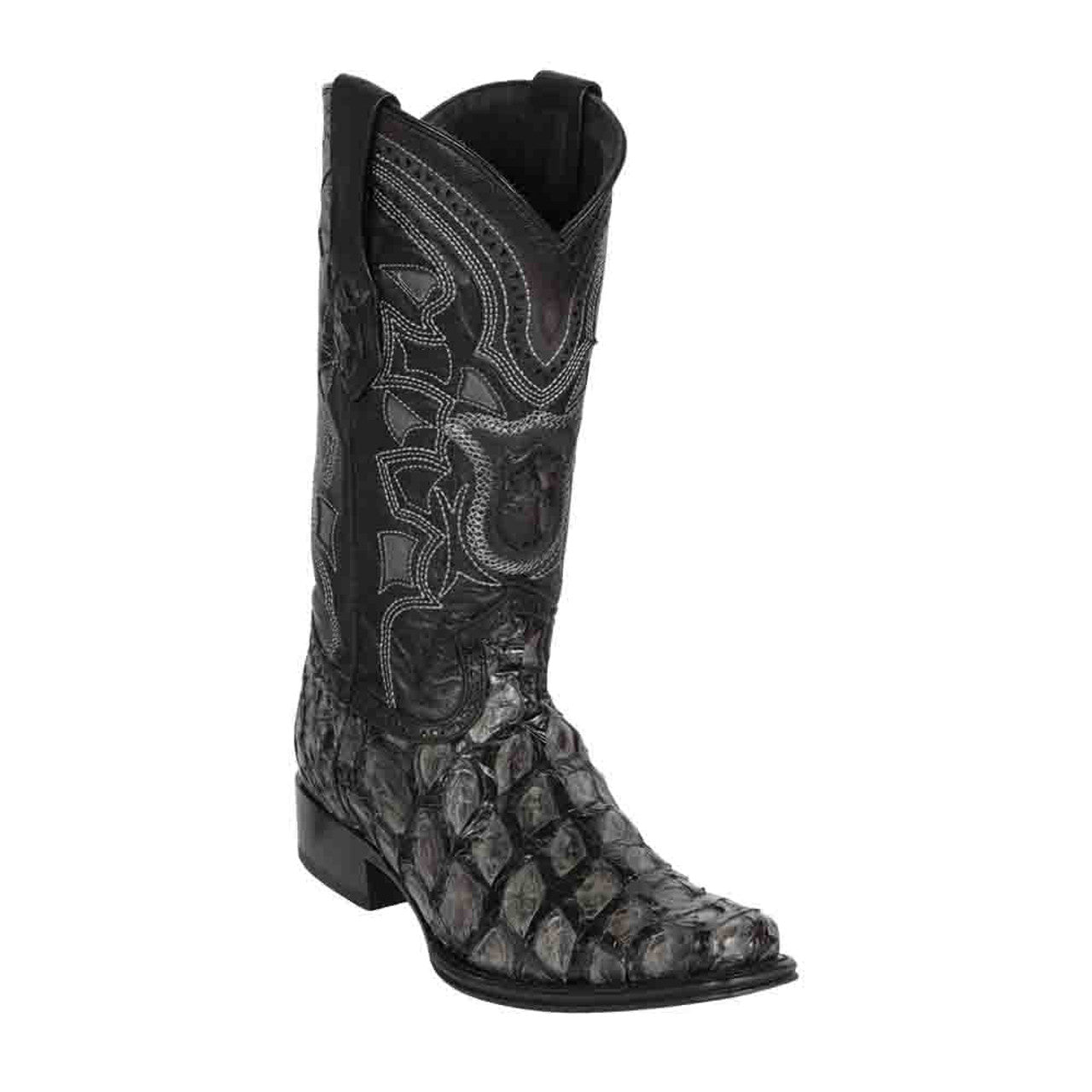 Los Altos Pirarucu Gray & Black European Square Toe Men’s Boot - 6