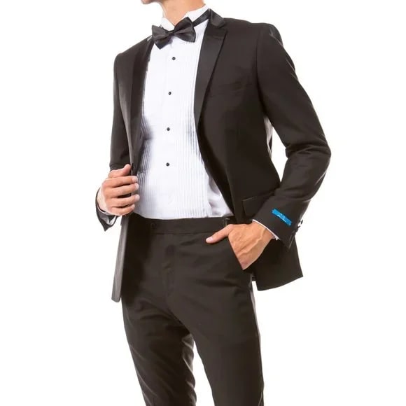 Mens Black Tuxedo 2-PC Hybrid Fit By Sean Alexander - 38 Short Jacket+32 Waist Adjustable 28to34)(Height: 5 4 to5 7 )(Neck 15-16.5)S-M)