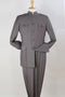 Cheap Priced Suit - Mens Five Button Military Insired Mandarin Banded Safari Grey Suit