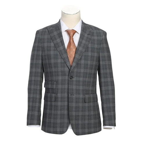 English Laundry Suits Designer Brand - Wool Stretch Double Breasted Slim Fit Grey by English Laundry