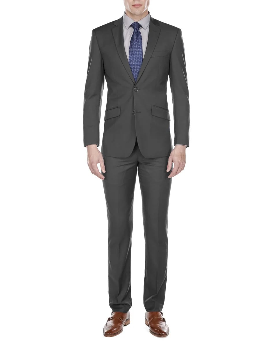 Manchester Tailored Suits - Slim Fit Grey Suit - Tapered Europian Cut Suit - Coat Size 38