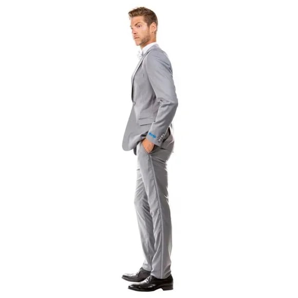 Mens Grey Tuxedo 2-PC Hybrid Fit By Sean Alexander - 38 Short Jacket+32 Waist Adjustable 28to34)(Height: 5 4 to5 7 )(Neck 15-16.5)S-M)