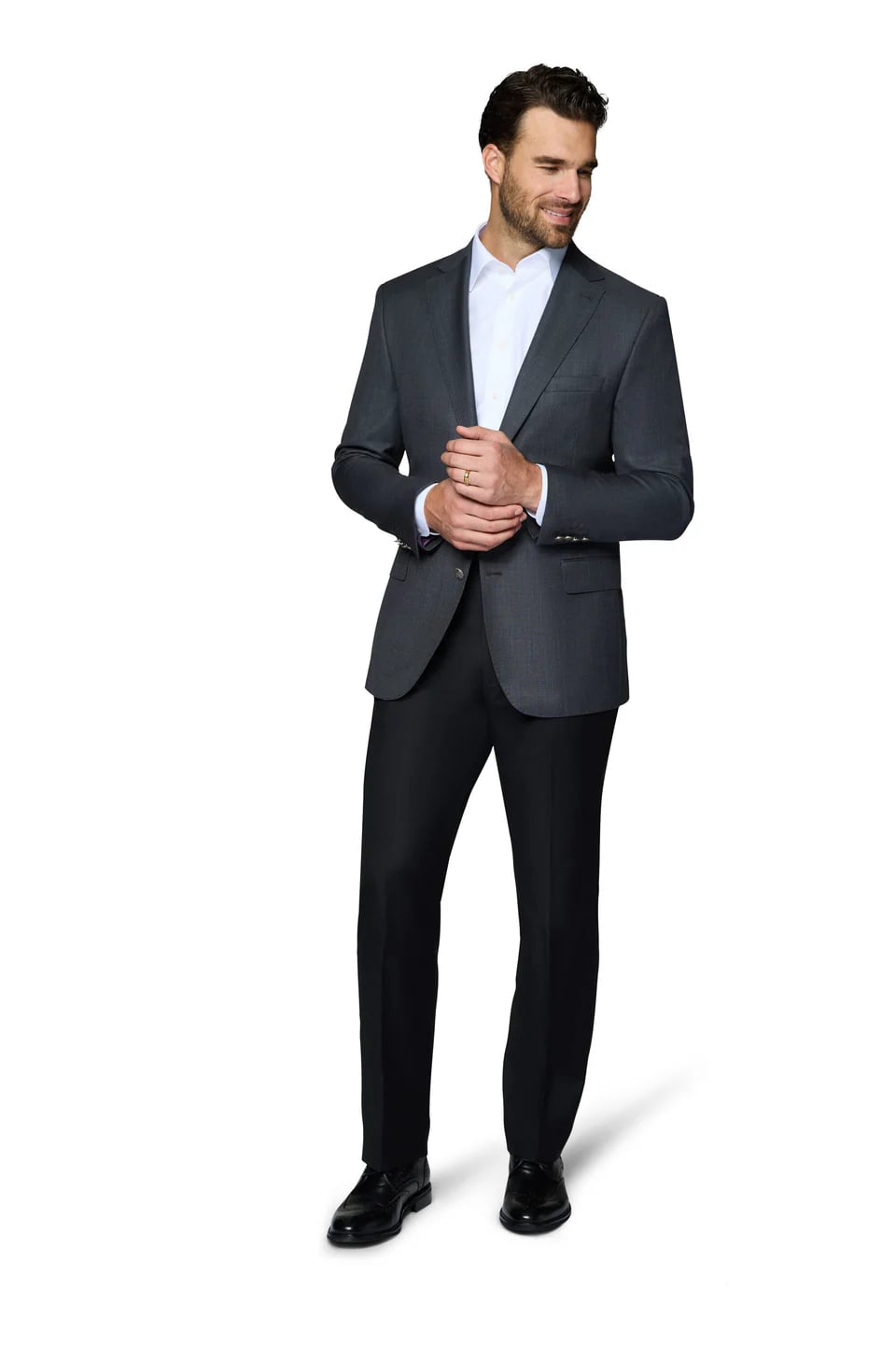 Grey Elegant Wool Modern Fit Blazer - 62 Regular