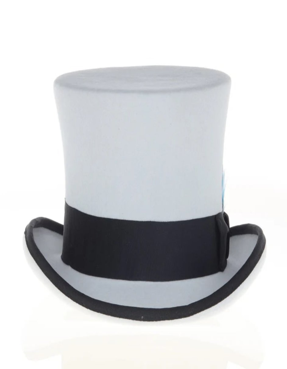 Victorian Steampunk Top Hat - 1800 19th Century - Dressy Loden Felt Top Grey and Black Hat - S