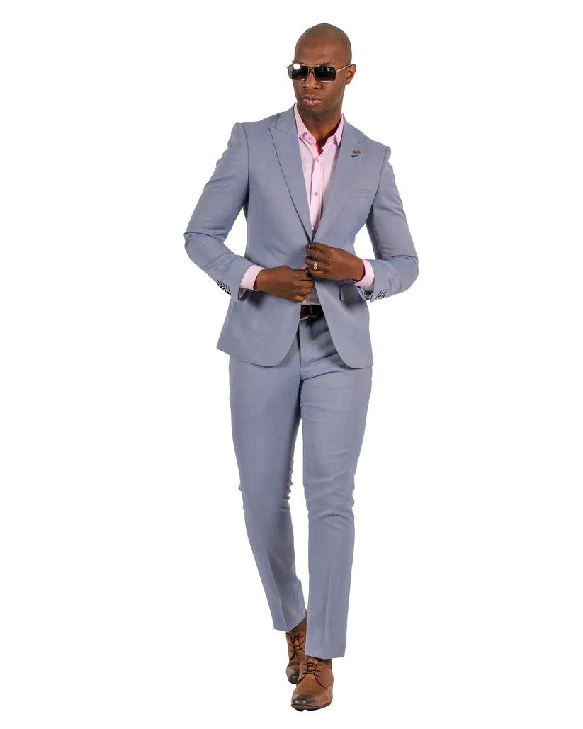 Stretch Fabric - "Gray" Light Weight Suit - Slim Fitted Suit "Style #" - Gray