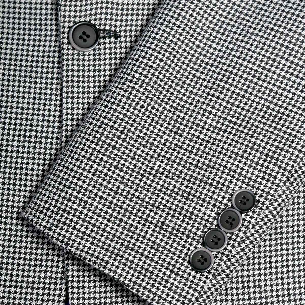 Mens Slim Fit Houndstooth Peak Lapel 2pc Suit - 34 Short or Extra Small