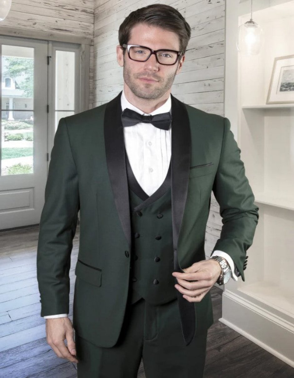 Mens Hunter Tailored Fit 3 PC Tuxedo - Coat Size 38