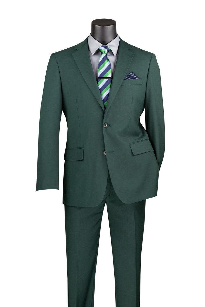 Hunter Green Regular Fit Two Piece Suit - 38 Short - 32 Waist