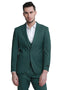 Cheap priced Suit - Men's One Button Double Breasted Vest Slim Fit Sharkskin Wedding Hunter Green Suit