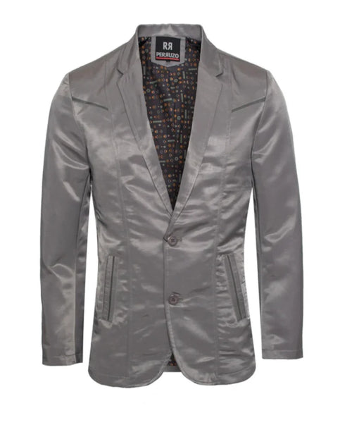 Men's Western Grey Blazer Slim Fit Steel Gray Sport Coat for Weddings, Business & Formal Events