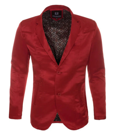 Men's Western Red Blazer Slim Fit Shiny Finish Sport Coat for Weddings, Prom & Special Events