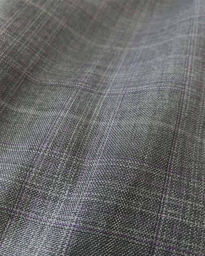 Pompey Collection - Men's Glen Plaid Dress Suit 2 Piece Regular Fit in Gray - Gray