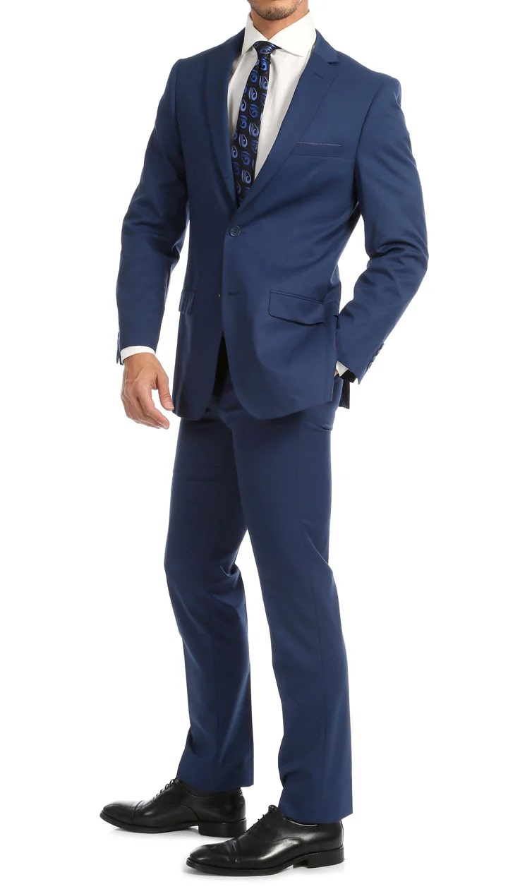 Windsor Indigo Slim Fit 2pc Suit - 38 Short Jacket+32 Waist Adjustable 28to34)(Height: 5 4 to5 7 )(Neck 15-16.5)S-M)