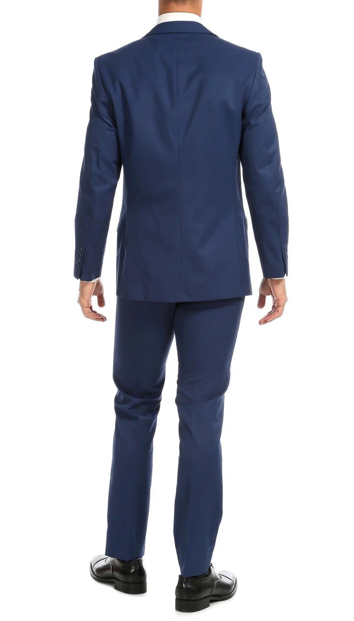 Windsor Indigo Slim Fit 2pc Suit - 38 Short Jacket+32 Waist Adjustable 28to34)(Height: 5 4 to5 7 )(Neck 15-16.5)S-M)