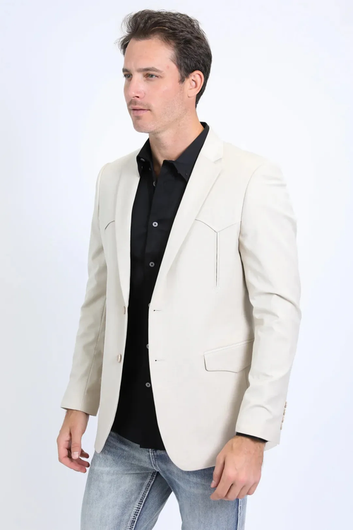 Platini Beige Western Sport Coat for Men β Light Tone Frontier Jacket