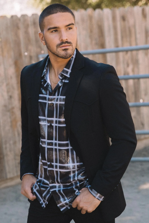 Black Western Sport Coat for Men by Platini β Bold Casual Blazer