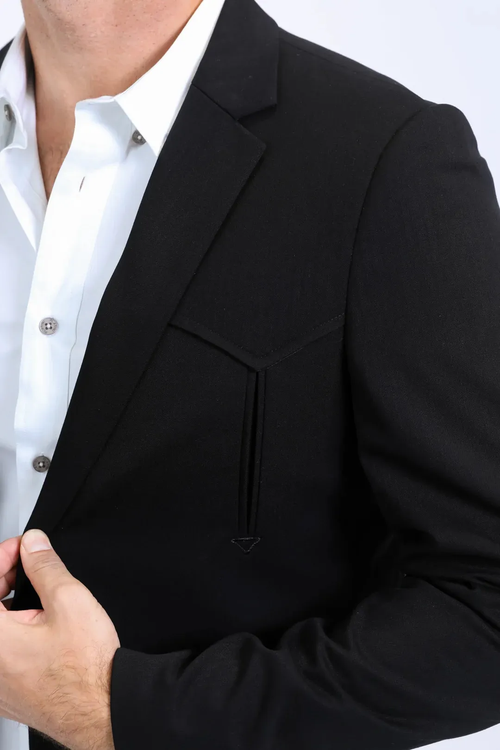 Black Western Sport Coat for Men by Platini β Bold Casual Blazer