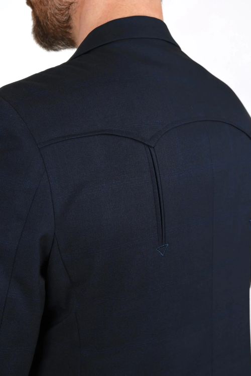 Mens Navy Platini Western Blazer β Stylish Frontier Sport Coat