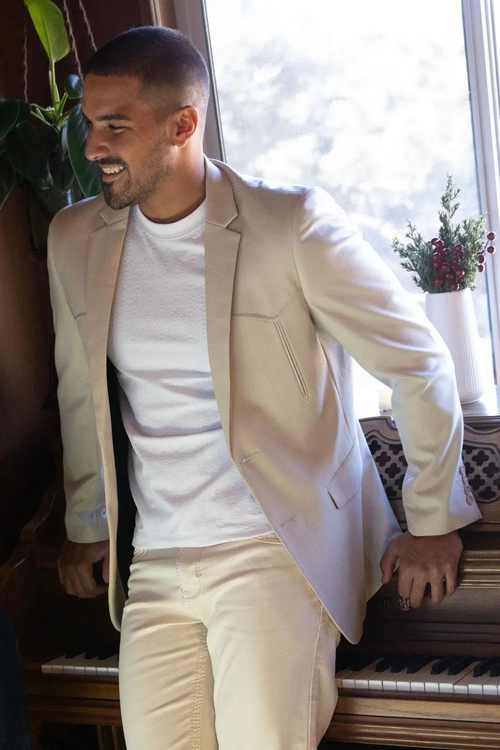 Platini Beige Western Sport Coat for Men β Light Tone Frontier Jacket