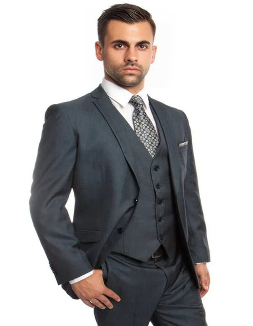 Missionary Mormon Quality Suit - Business Missionary Button Style in Color Blue