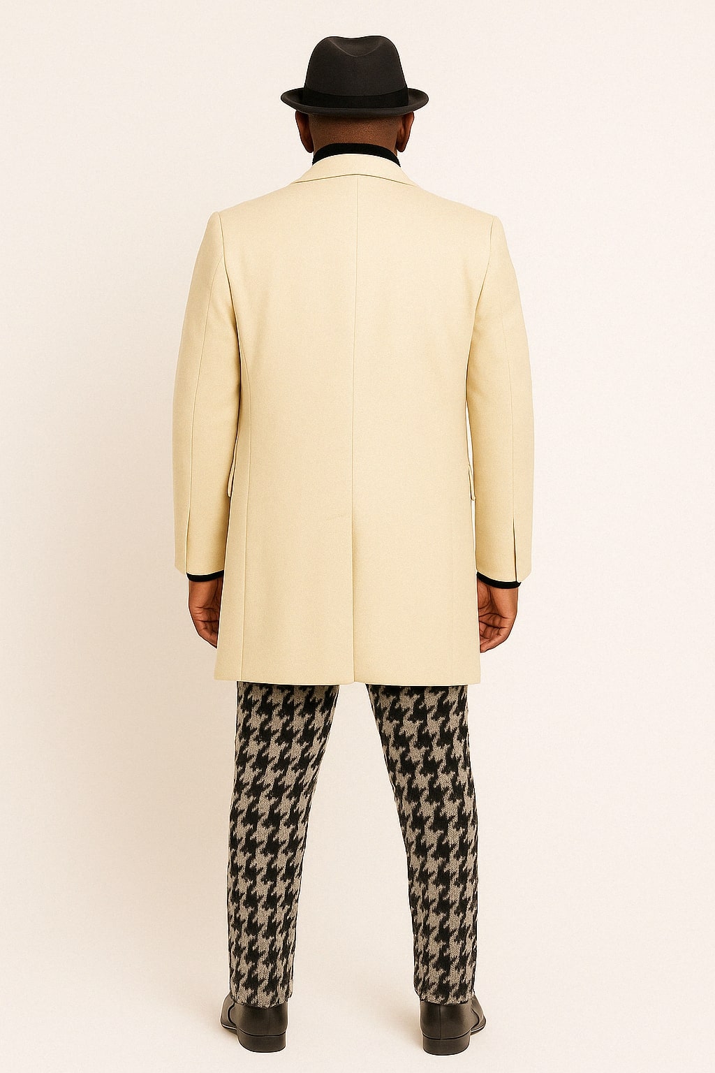 Ivory Overcoat Carmel Zhao Mens 3/4 Length Top Coat - Single Breasted Carcoat - Coat Size 38