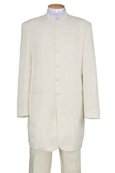 Cheap Priced Suit - Mens Long Mandarin Collar Zoot Suit Ivory Tuxedo