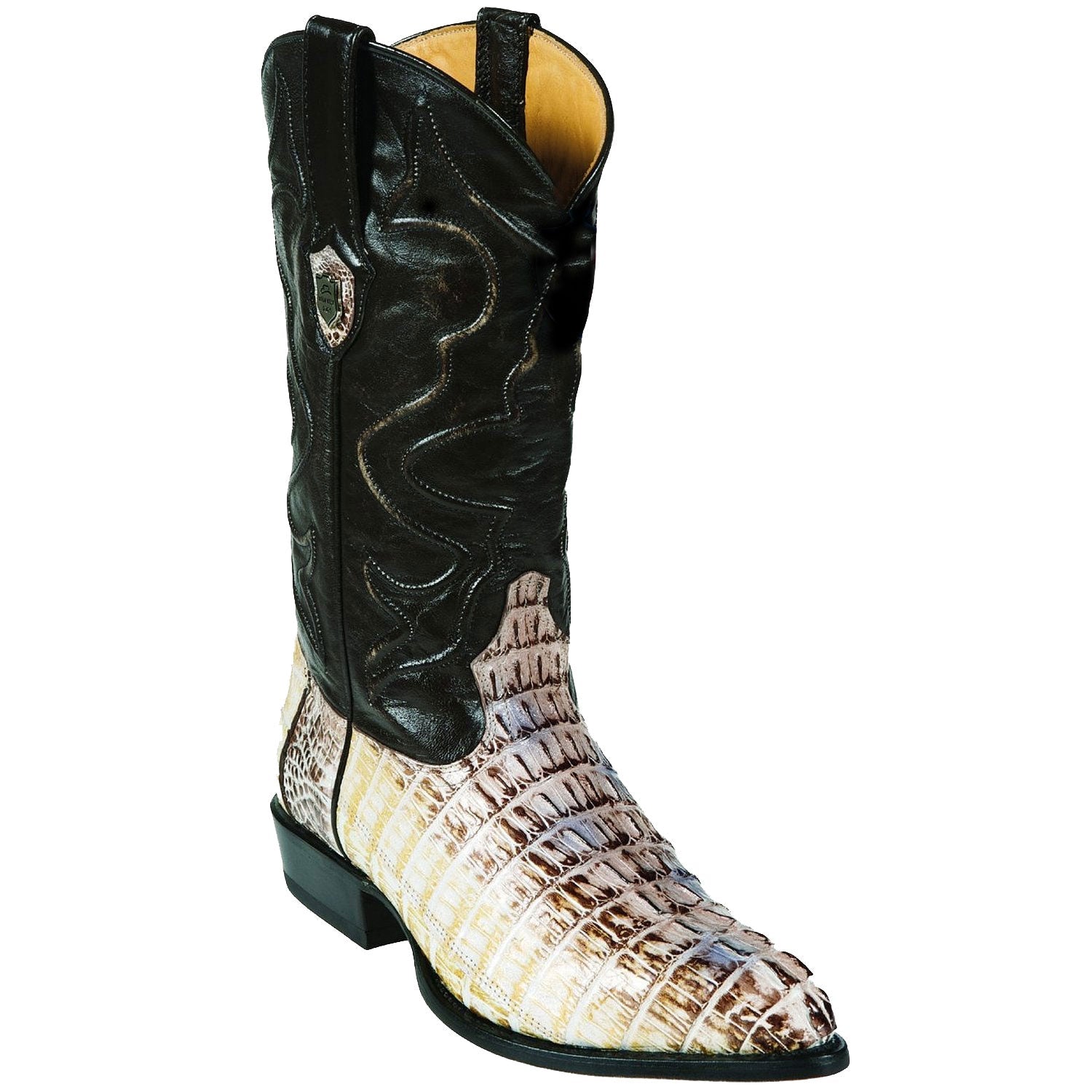 Wild West J-Toe Natural Caiman ~ World Best Alligator ~ Gator Skin Tail Cowboy Boots - 6EE