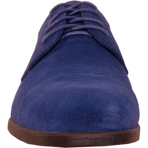 "Royal Blue Men's Formal Suede Cap Toe Dress Shoe for Wedding & Prom 2026"