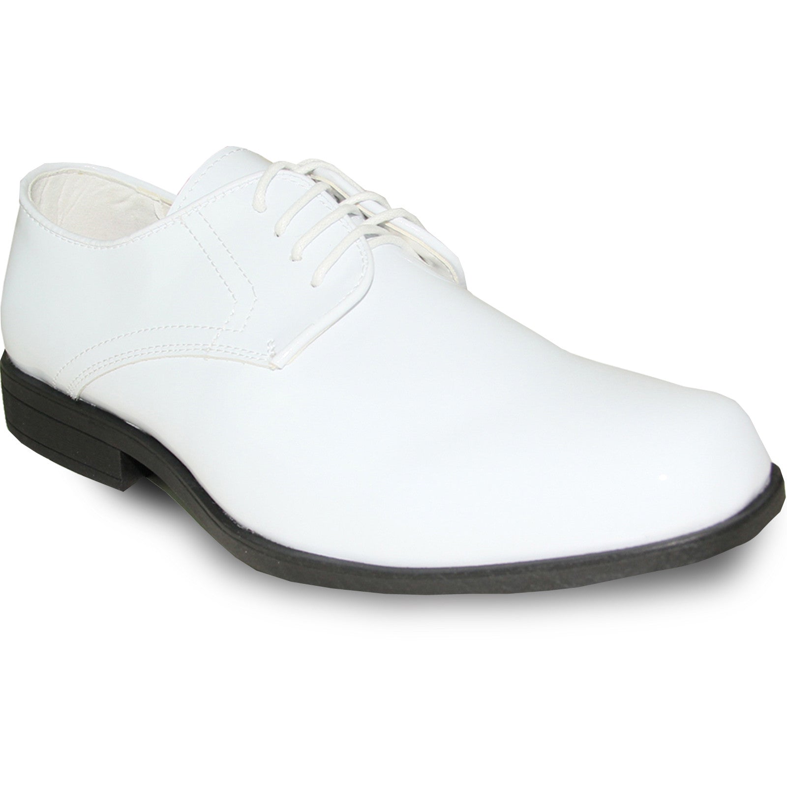 "White Men's Classic Patent Tuxedo Formal Shoe"