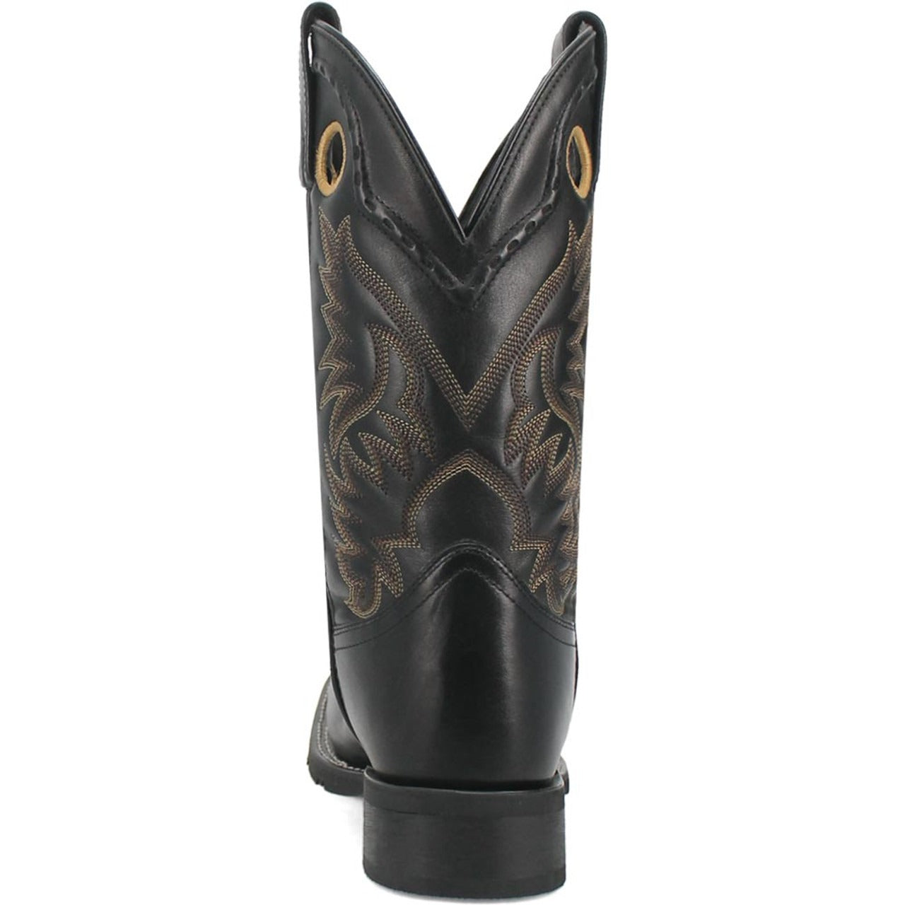 Laredo Kane Black Leather Broad Square Toe Boots for Men - 8D