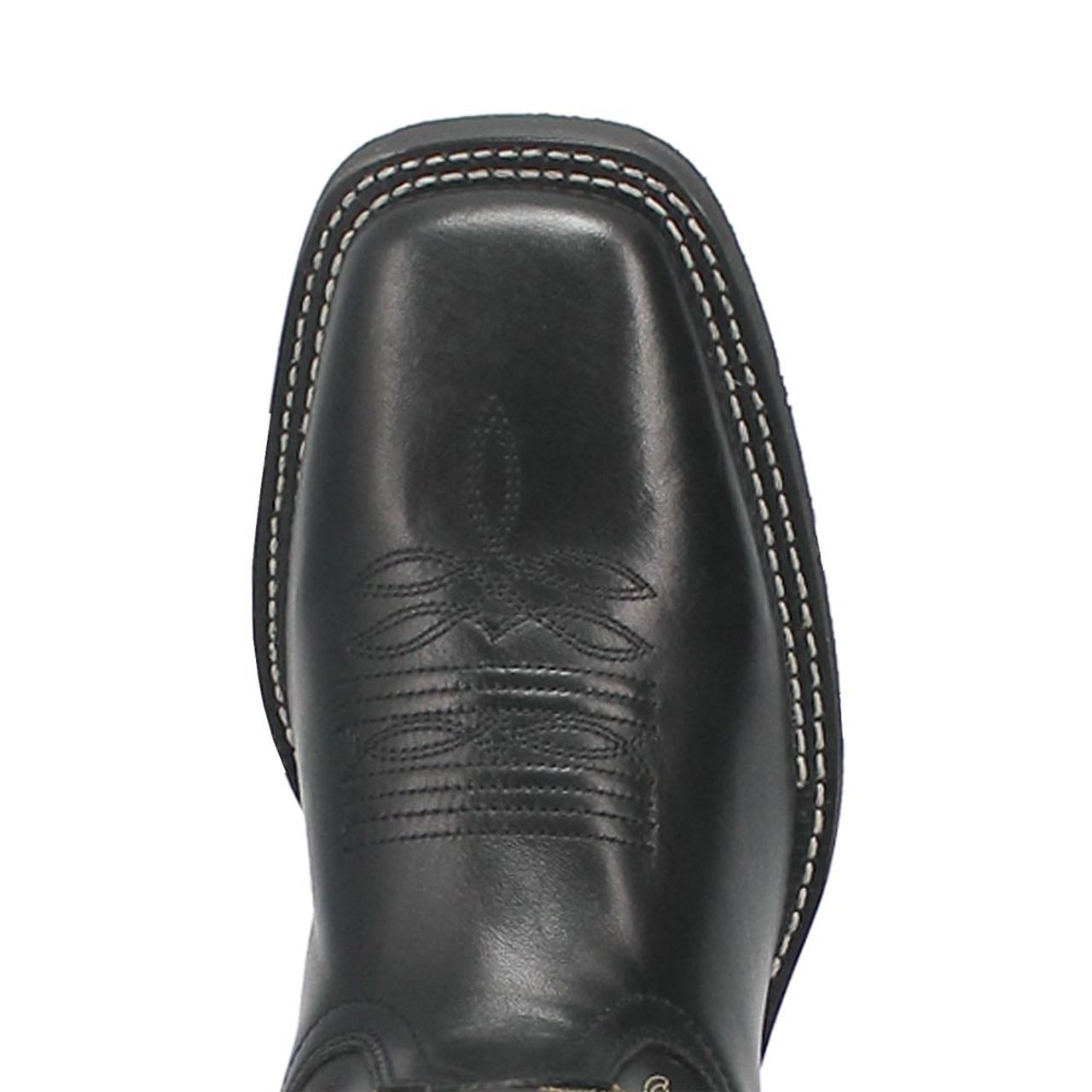 Laredo Kane Black Leather Broad Square Toe Boots for Men - 8D