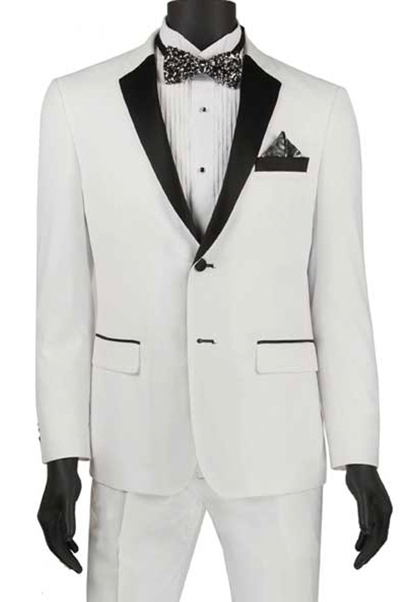 Mens Ultra Slim Fit Tuxedo in White - 44 Long