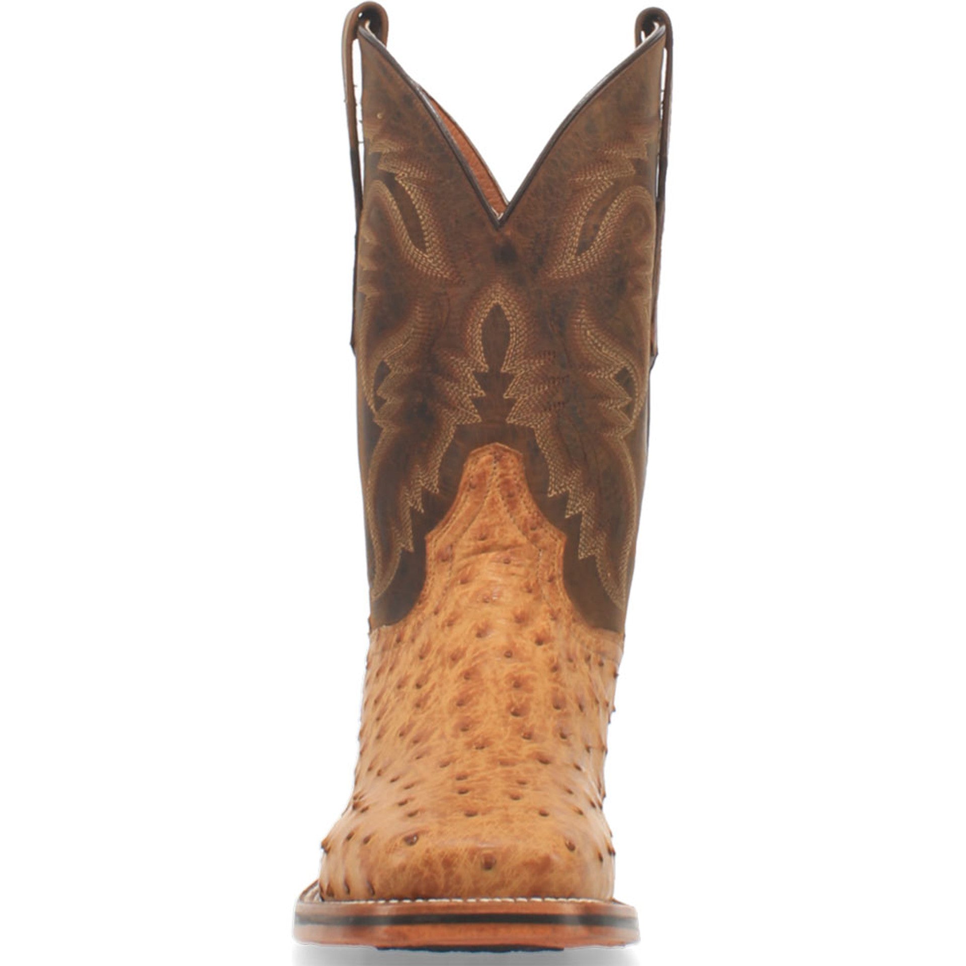 Dan Post Men’s Kershaw Saddle and Brown Genuine Ostrich 11 Cowboy Certified Leather Boot - 7D