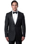 "Charcoal Grey Men's Slim Fit Tuxedo with Satin Trim - One Button Peak Lapel for Prom 2025 & Wedding"