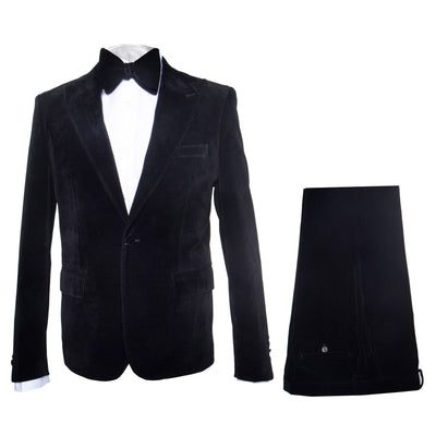 Black Mens Suit - Rossi Man Leo RM1575 with Modern Sleek Fit