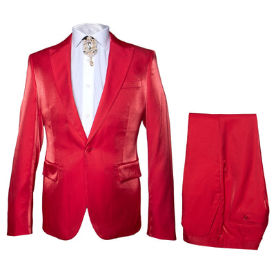 Rossi Man LEO RM1621 – Red Slim Fit 3-Piece Designer Suit for Men