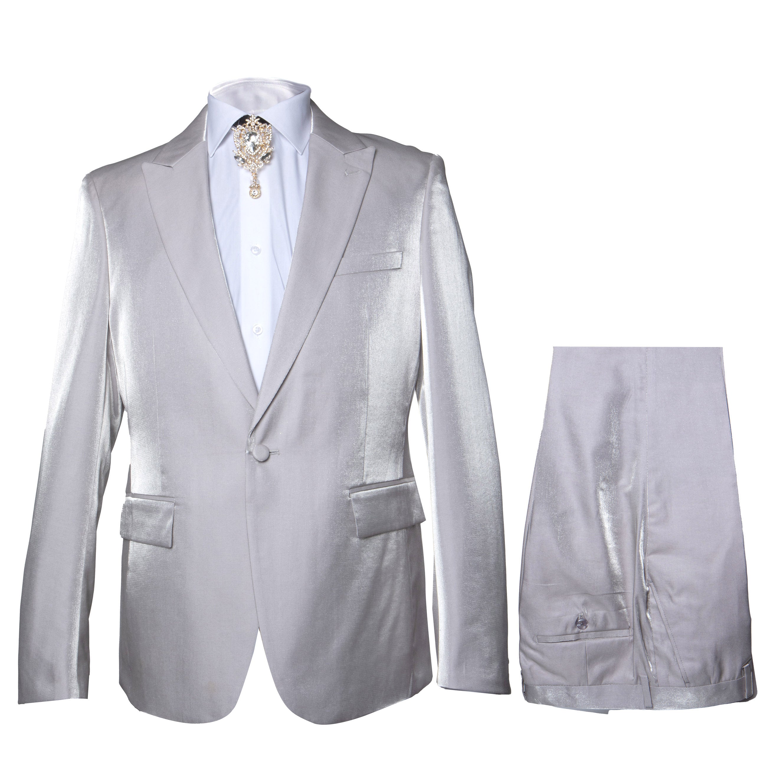 Rossi Man LEO RM1622 – Off-White Slim Fit 3-Piece Designer Suit for Men - XS