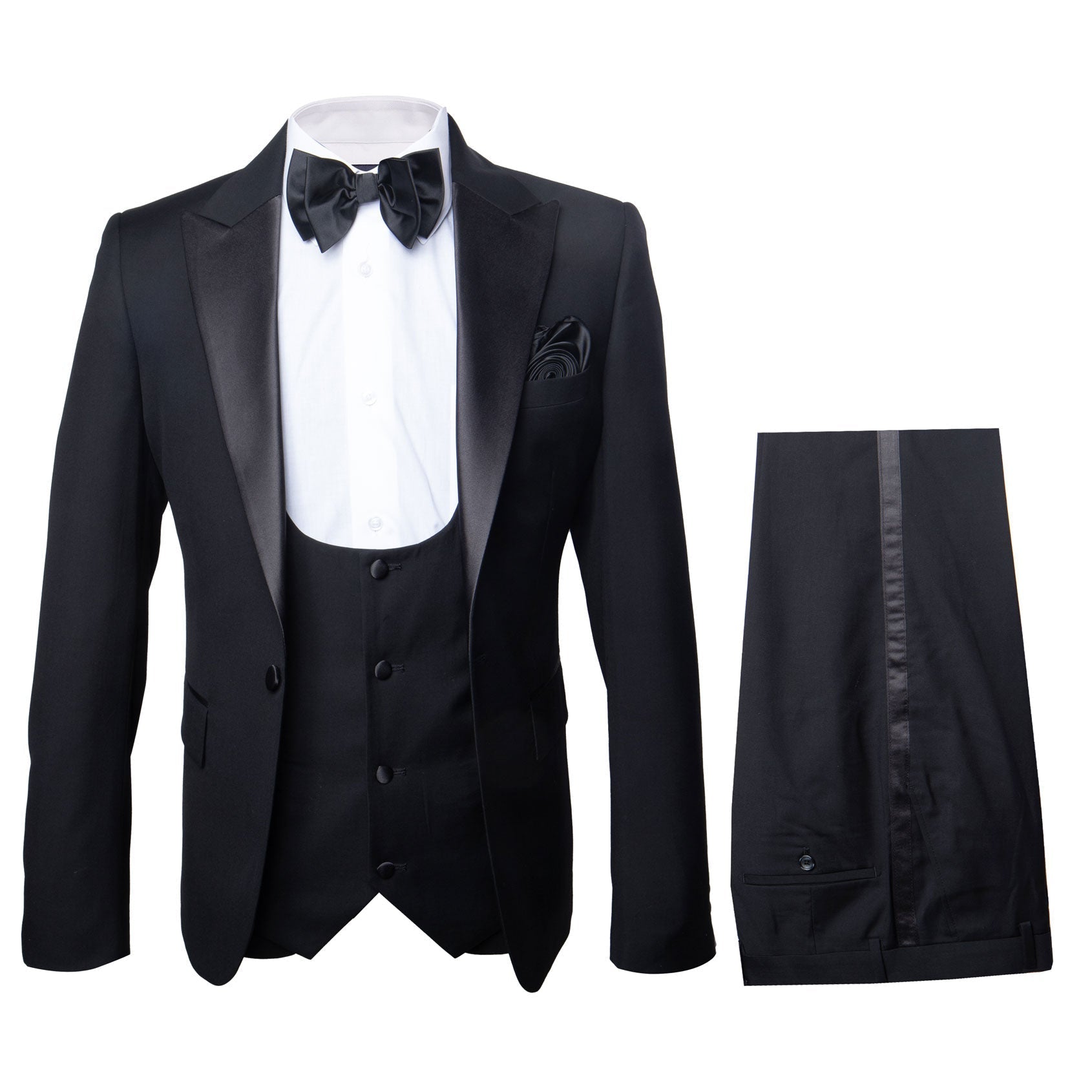 Rossi Man Leo Tuxedo RM1101 – Classic Black Formal Suit for Men | Timeless Tuxedo Style - XS