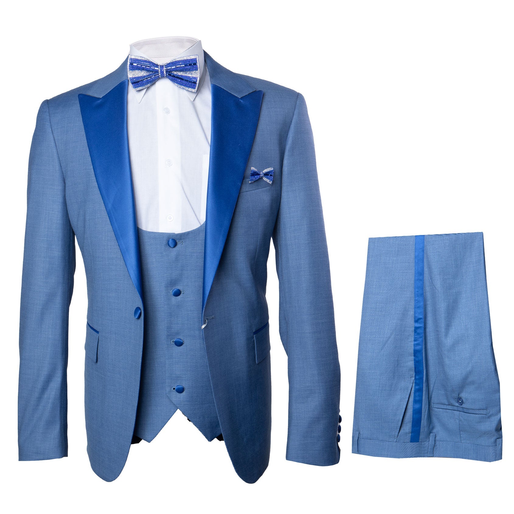 Rossi Man Leo Tuxedo RM1387 – Elegant Slim Fit Formal Wear for Men | Stylish Tuxedo Suit - XS