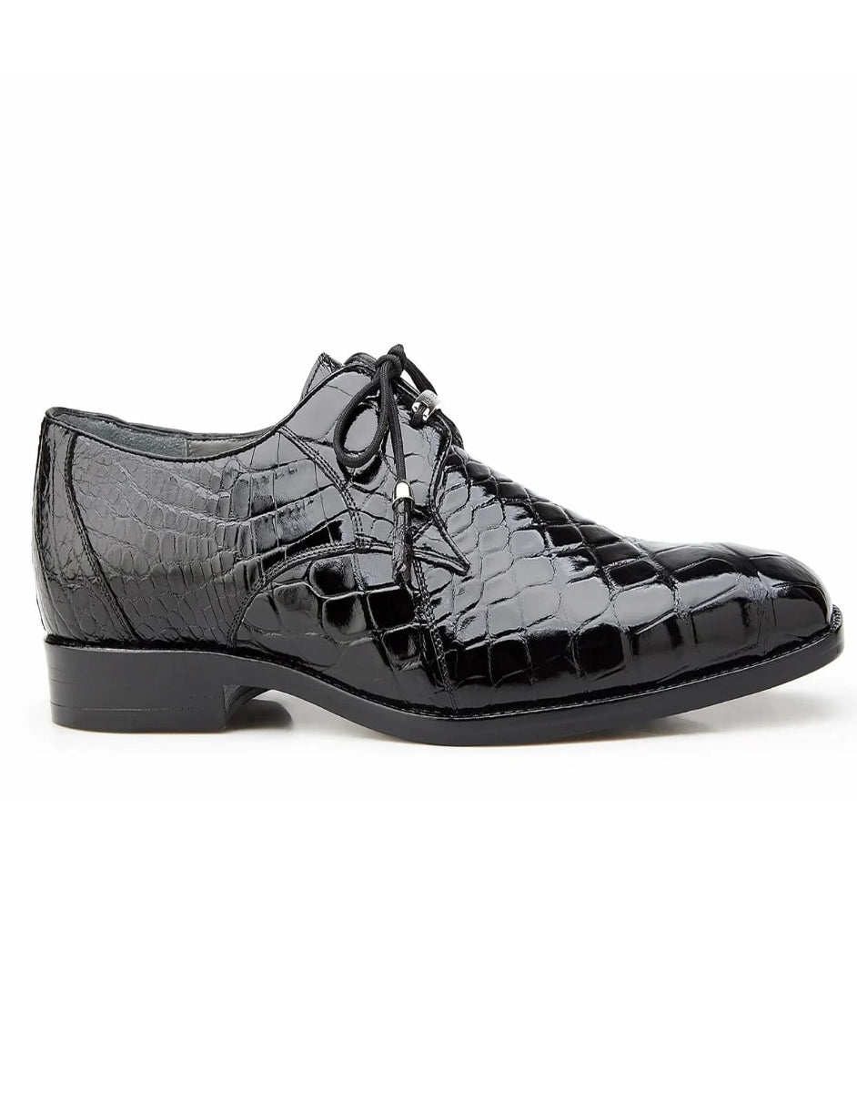 Men's Belvedere Lago Plain Toe American Alligator Dress Black Shoe - US 9.0 Standard/D/ Medium / Eu:42
