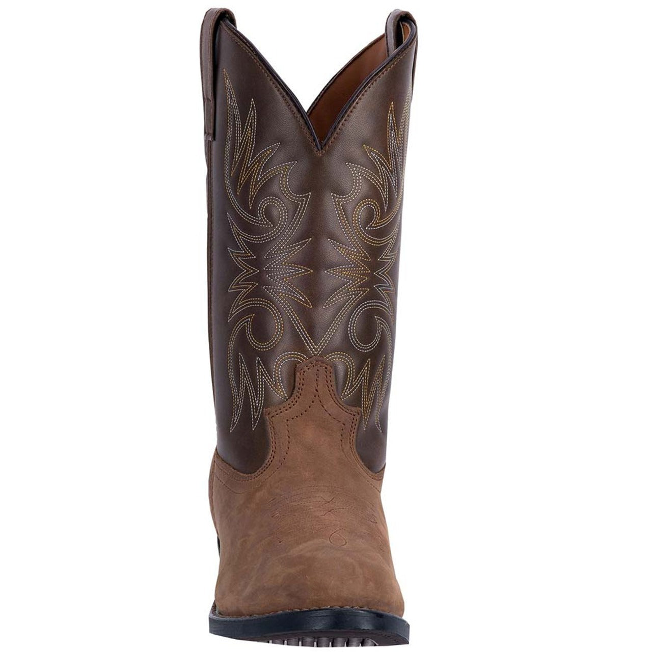Laredo Paris Tan Distressed R-Toe Men's Leather Boots - 8D