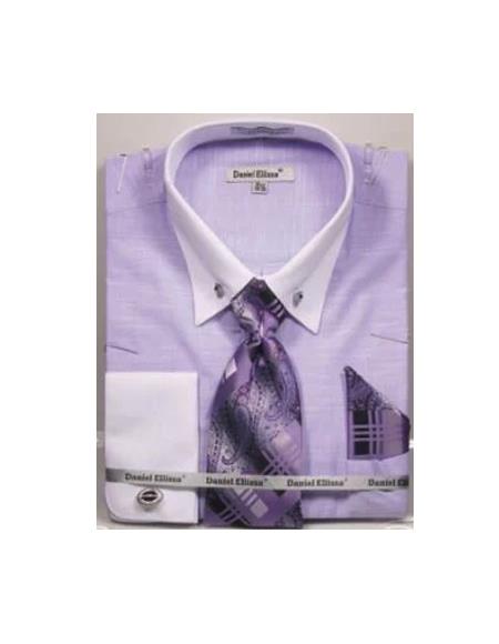 Collar Bar Dress Shirt + White Collared Dress Shirt Color - Large 16.5" Neck/34-35" Sleeve