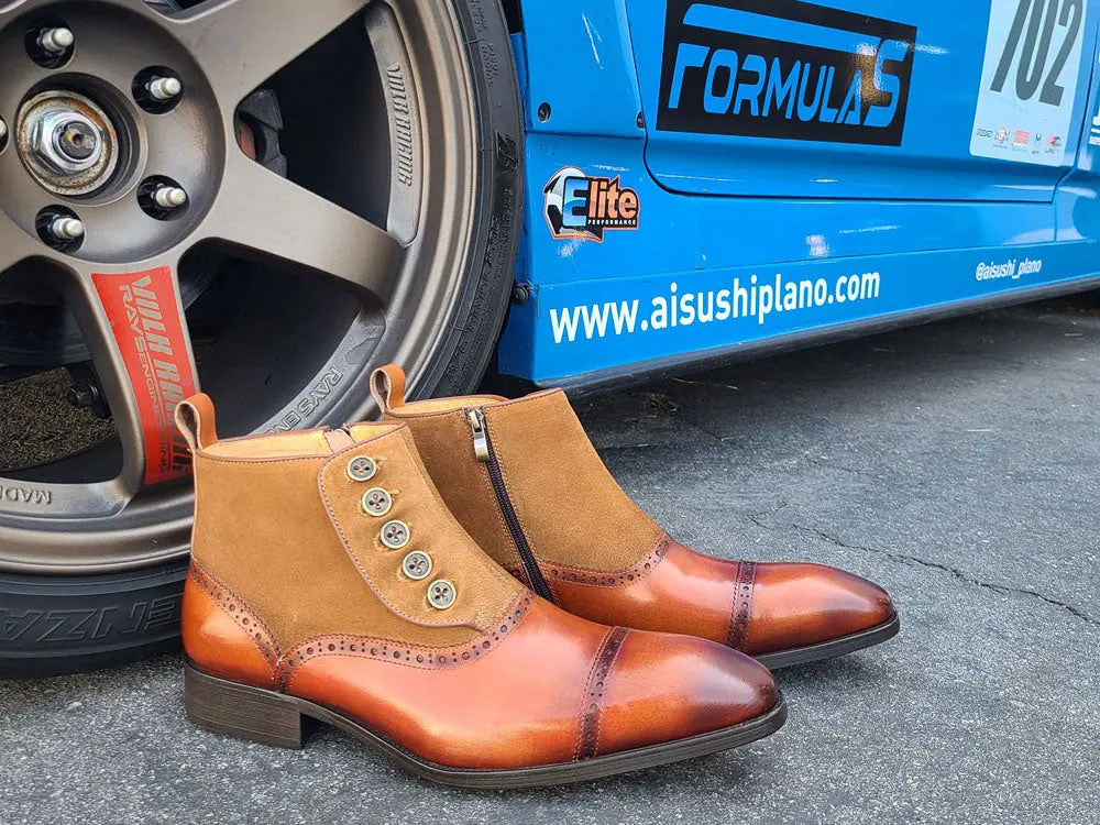 Leather & Suede Slip-On Boot - 8.5
