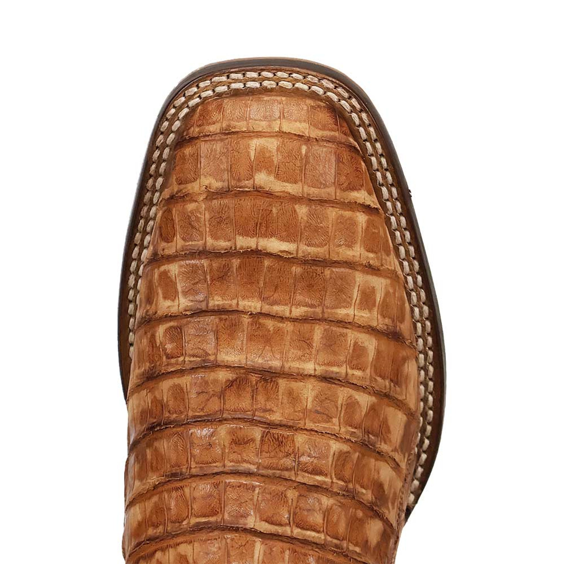 Dan Post Men’s Leon Brass/Brown Caiman Leather Western Boots - 7D