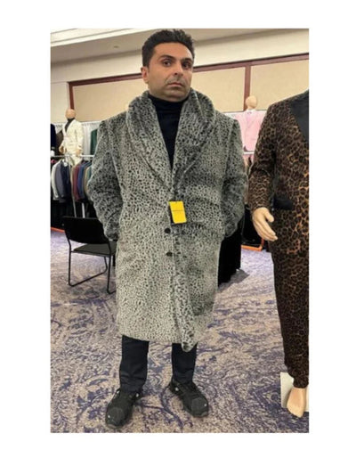 Pimp Coat - Gangster 1920s Look - Leopard Faux Fur Coat With Full Length - Vintage Coat