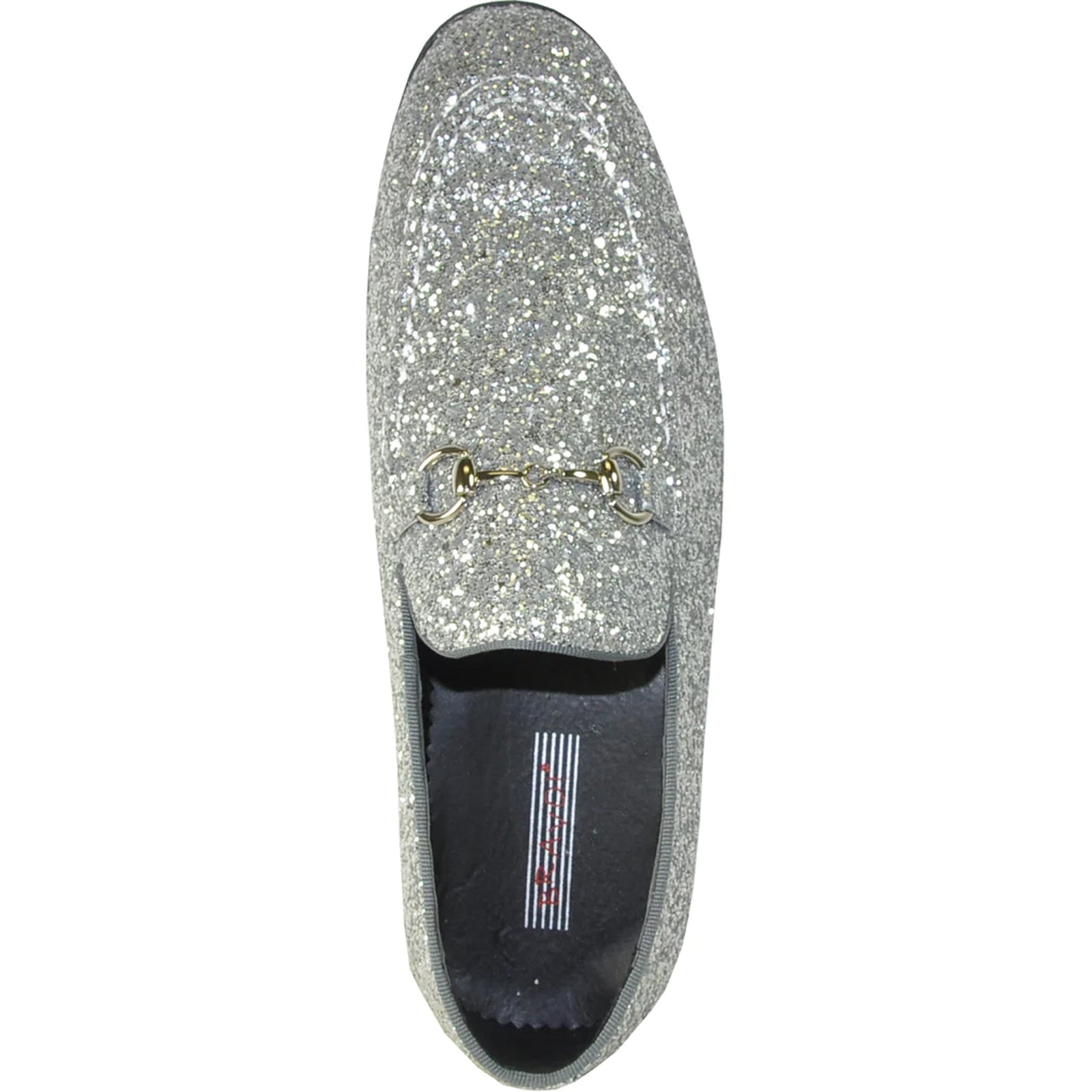 "Silver Sequin Loafer - Modern Men's Prom 2025 Tuxedo Footwear" - 7M