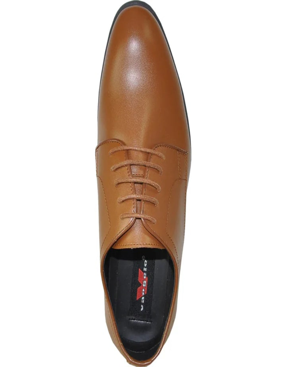 Mens Classic Plain Toe Oxford Dress Light Brown Shoe - 6.5 Standard / D / Medium