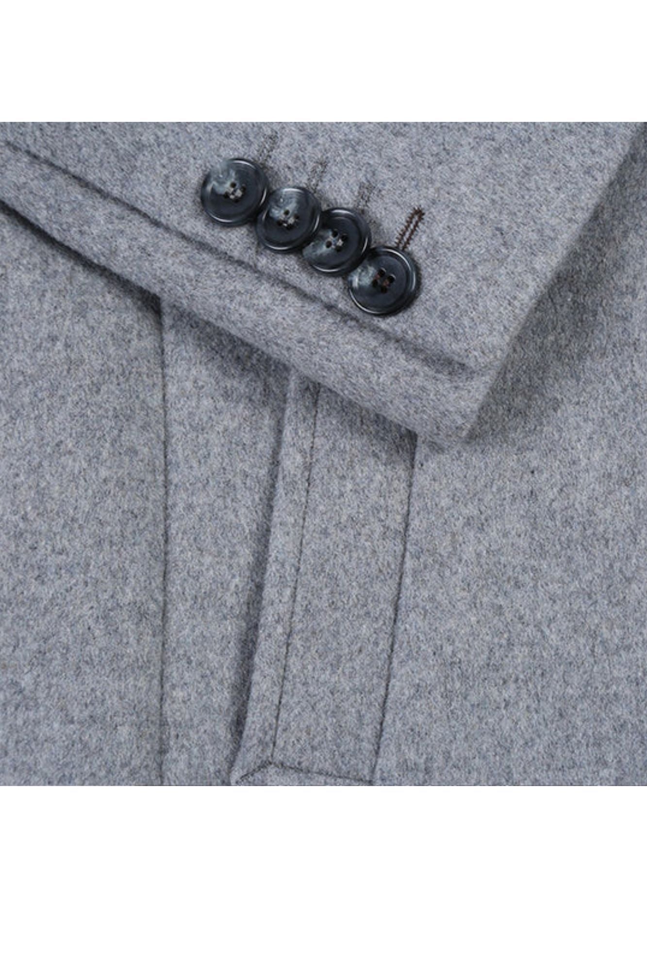 Light Gray Fall/Winter Essential Slim Fit Overcoat Wool Blend - Coat Size 38